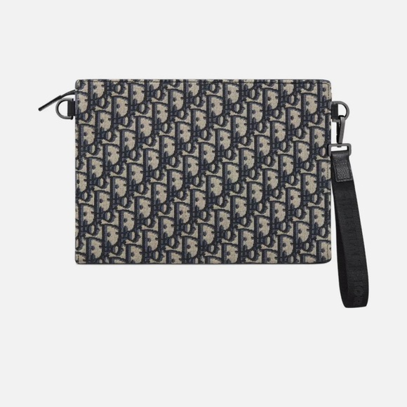 Dior Other - DIOR A5 Embossed logo Detachable wrist strap Oblique Clutch